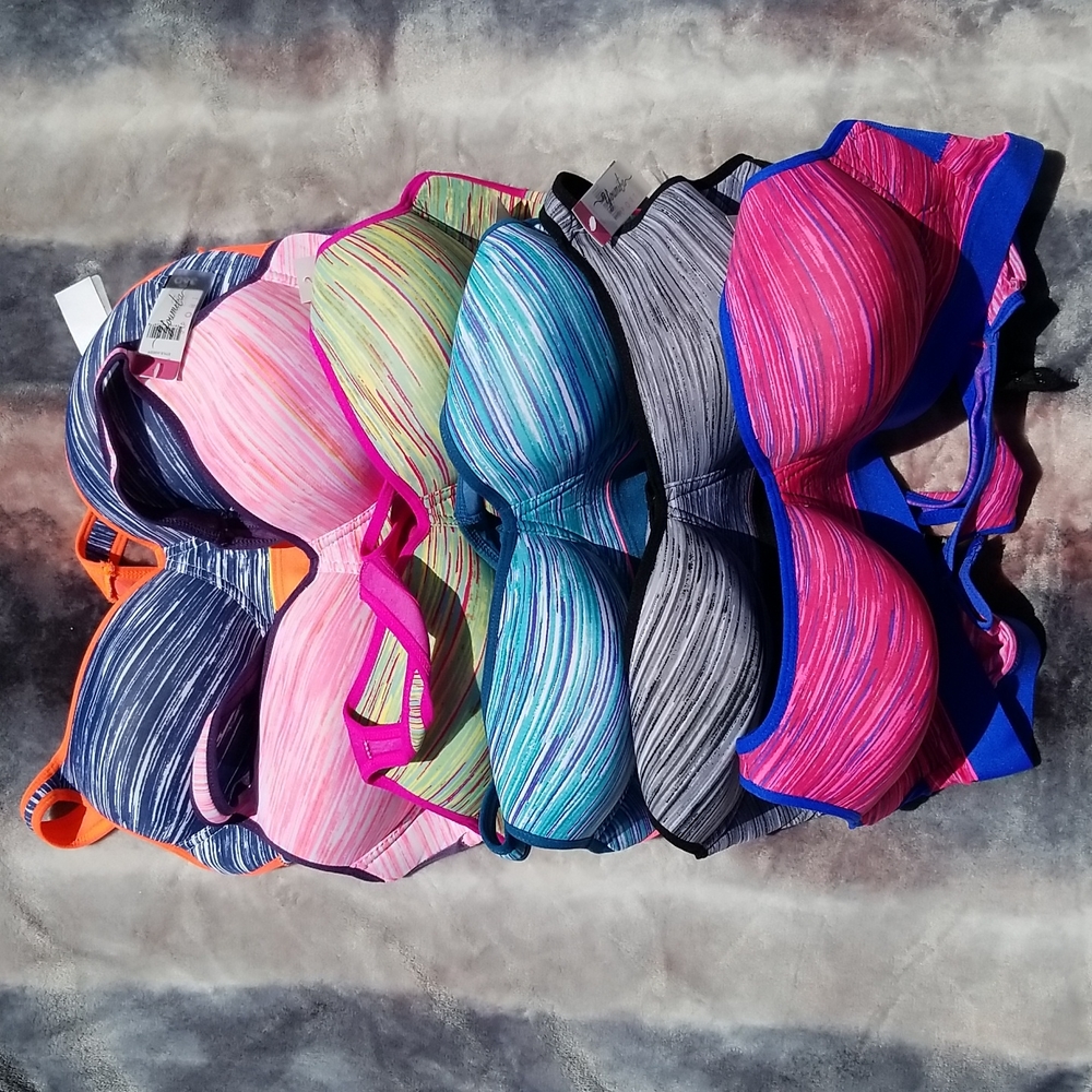 36 D racerback sports bras-multi colors